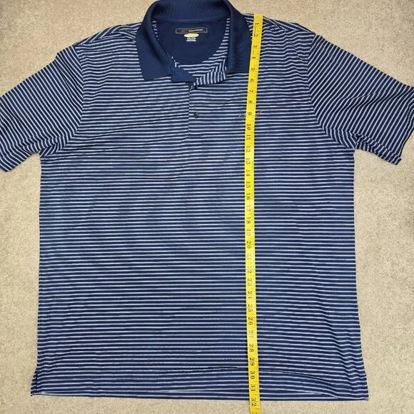 Greg Norman Play Dry Golf Polo Shirt Size XXL Performance Striped Navy White EUC - Picture 7 of 7